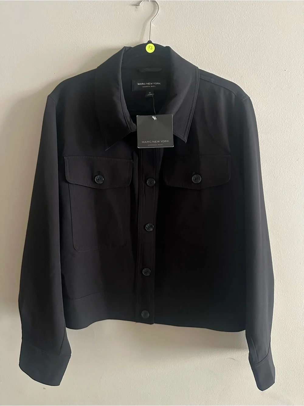 NWT Marc New York Black Lightweight Button-Front Shirt Jacket Size 3X